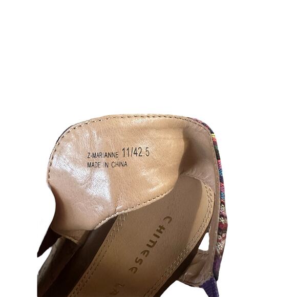Chinese Laundry Z Marianne Multi-Colored Navajo Fabric Wedges Size 11 - Picture 6 of 6